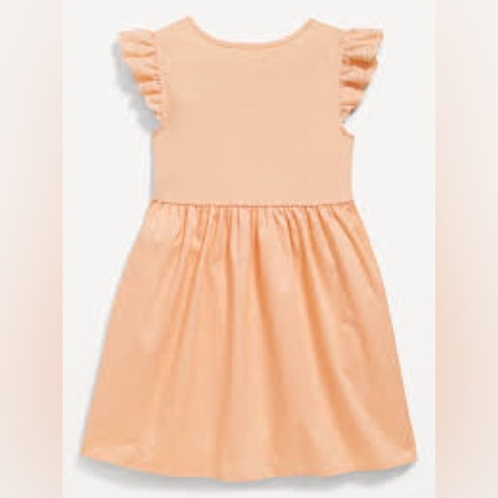 Old Navy Flutter-Sleeve Ribbed Top Fit and Flare Dress for Toddler Girls